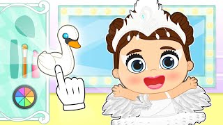 BABY LILY 🦢💄 Dress up as a White Swan for ballet [upl. by Brannon643]