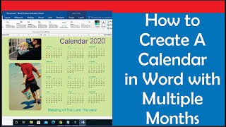 How to Create A Calendar in Word with Multiple Months  Microsoft Word Calendar Tutorial [upl. by Airehc]