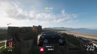 BAMBURGH CASTLE DANGER SIGN 22597m741ft “EASY WAY” FORZA HORIZON 4 SEASONAL PR STUNT [upl. by Aibun]