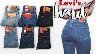 Haul  Try on Levis Jeans 501s Mile High etc  LLimWalker [upl. by Irwin]