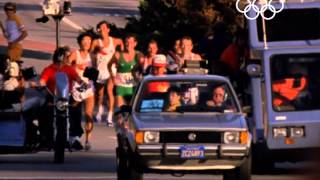 Carlos Lopes Comes Back To Win Marathon Gold  Los Angeles 1984 Olympics [upl. by Alphonsine]