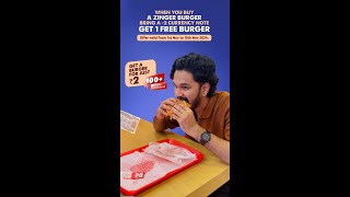 Buy a Zinger Burger for ₹139  5 GST and add an old ₹2 currency note to get a free Zinger Burger [upl. by Yemrej]