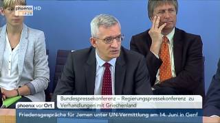 Finanzkrise Griechenland BPK mit Jäger und Seibert am 05062015 [upl. by Frayda794]