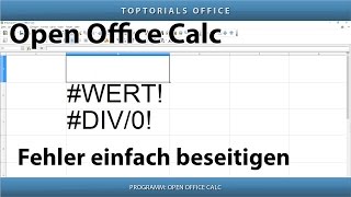 Wert amp Division  Fehler beseitigen OpenOffice Calc DIV0 amp WERT [upl. by Nage994]