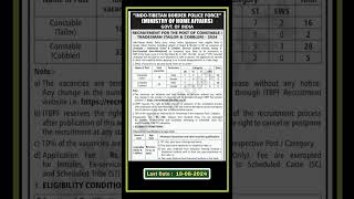 ITBP Recruitment 2024  51 Constable Tradesman Tailor amp Cobbler  Central Govt Police Force jobs [upl. by Eanel160]