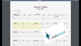 Family Affair Rockschool Grade 1 Bass Guitar [upl. by Reynold429]