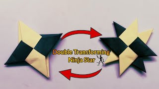 Double Transforming Ninja Star  How to make a paper ninja star easy [upl. by Yehus]