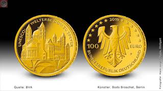 100 Euro Goldmünze UNESCOWelterbe Dom zu Speyer 2019 [upl. by Petulia]