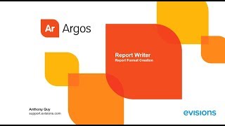 Argos 63 Report Writer Training [upl. by Atiuqrahs769]