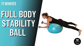 FULL BODY STABILITY BALL WORKOUT  with DUMBBELLS 17 MINUTES [upl. by Colan861]