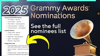 Grammy nominations 2025  grammy nominations 2025 Complete List of nominees [upl. by Aliled]