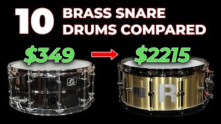 10 Brass Snare Drums Compared  From 349 to 2215 [upl. by Joash]