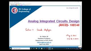 Lecture 13 Cascode Amplifier  Unit 1 [upl. by Lusty]