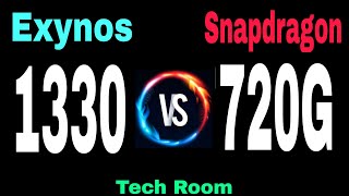 Snapdragon 720G VS Exynos 1330  Which is best⚡ Samsung Exynos 1330 VS Qualcomm Snapdragon 720G [upl. by Cilo]