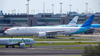 Schiphol Airport SPECTACULAR PlaneSpotting  PURE Aviation Highlights  Taxi Takeoff amp Landing [upl. by Rufena]