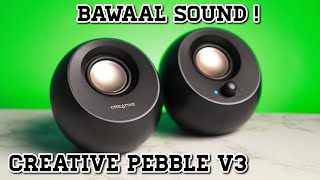 Creative Pebble V3 Minimalistic 20 USBC Speakers  Unboxing amp Review  Best Desktop Speaker [upl. by Nnairac]