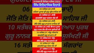 Nanakshahi Calendar September 2024 l Sikh Historical Days l Gurpurab September 2024 l [upl. by Adnorat206]