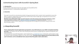 Authentication User With Azure In Spring boot [upl. by Keppel]