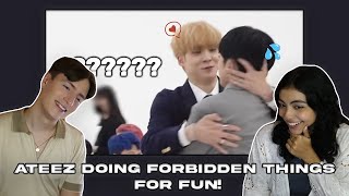 ATEEZ doing forbidden things for fun  Couple react to ATEEZ  Reacting to hilarious ATEEZ moments [upl. by Nilrak]