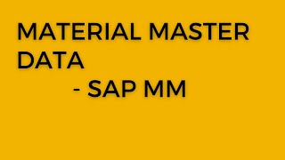 Material Master Data  SAP MM [upl. by Irisa726]