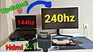 Using an Hdmi 21 cable to connect a 144hz Laptop to a 240hz Monitor Can I get 240hz🤔 [upl. by Navets]