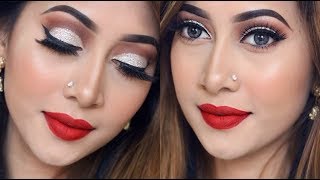 Glitter Cut Crease Eye Makeup Tutorial ll Sumayaa Meem [upl. by Jola]