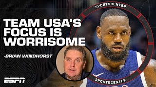 Team USAs focus is WORRISOME 👀 Brian Windhorst reacts to close win vs South Sudan  SportsCenter [upl. by Flodur]