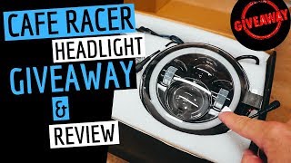 LED Motorcycle Headlight Review amp GIVEAWAY  Cafe Racer Build [upl. by Etheline]