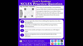 NCLEX Practice Questions Sep 21 2024 nursingexam nursingtest studentnurses nclex injection [upl. by Maurice]