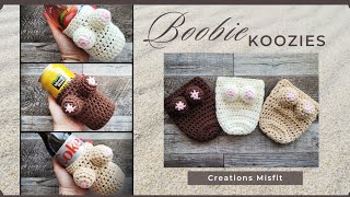 Crochet Boobie Koozies  Easy Drink Holder [upl. by Yrrek]