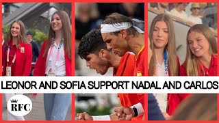 Princess LEONOR and Infanta SOFIA support Carlos Alcaraz and Rafael Nadal‏ during Paris2024 Games [upl. by Patman]