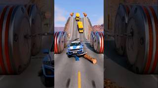 Reverse Cars vs Chain Bollards Crashbeamngdrive shortvideo shorts [upl. by Ettennan]