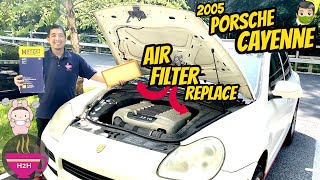 How to Air Filter Replace 2005 Porsche Cayenne 955 32L V6 Engine [upl. by Hnahc]