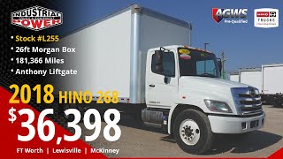 2018 Hino 268 26ft Box w Lift Gate  Straight Truck For Sale  Stock L255 [upl. by Enomahs]