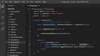 How to make a show or hide password toggle button in Reactjs show password using button in react [upl. by Yttak]