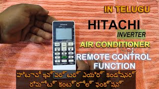 how to use hitachi inverter ac remot in telugu hitachi inverter ac remote demo in telugu [upl. by Anairol]