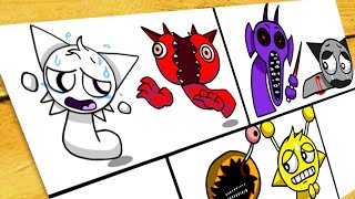 Drawing Sad Story INCREDIBOX SPRUNKI They Were Attacked By Sprunki Monster Phase 4 [upl. by Hiamerej]