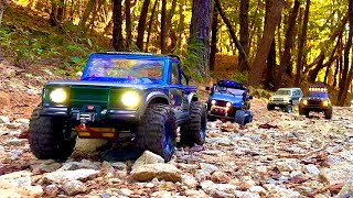 Rc Crawler Group driving  vanquish pro  axial cj7  trx4 fordbronco  trx4 mitsubishi pajero [upl. by Kissel]