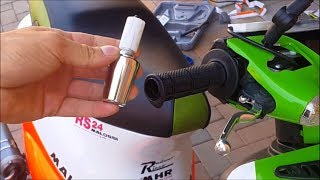 Tutorial Sostituzione manopole moto  scooter e bilanceri stabilizzatori [upl. by Marni17]