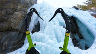 What Its Like Ice Climbing a Frozen Waterfall POV [upl. by Artimid]