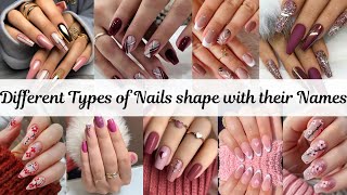 Different Types of Nails shape with their NameExplore the Beautiful nail art with nameNails Style [upl. by Klug]