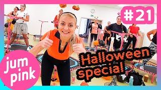 Jumpink 21  Halloween special  Jumping fitness class  Rebound workout fitness on trampoline [upl. by Naves877]