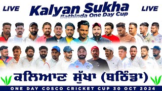 🔴Live  Kalyan Sukha Bathinda Cricket Cup 30 Oct 2024 PcworldLivein [upl. by Leugimesoj]