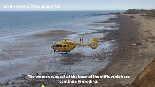 Woman airlifted to hospital after cliff fall [upl. by Refannej]