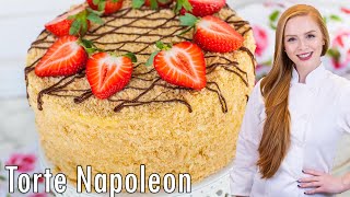 Classic Torte Napoleon  The Best Recipe With Homemade Custard Filling [upl. by Earehc]