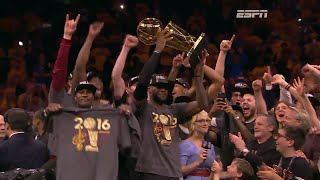 Trophy Presentation Ceremony and Interviews Cavaliers vs Warriors Game 7 2016 NBA Finals [upl. by Llednav993]