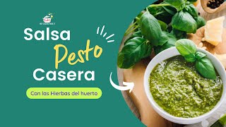 Salsa Pesto con albahaca de mi propio huerto Receta casera muy fácil [upl. by Ydorb]