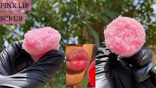 HOW TO MAKE A SUGAR SCRUB FOR YOUR LIPS AT HOME  GET PINK SOFT SMOOTH LIPS FAST  DIY PINK LIP [upl. by Leor]