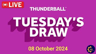 National lottery Thunderball draw live Tonight Results from Tuesday 08 october 2024  live results [upl. by Panchito]