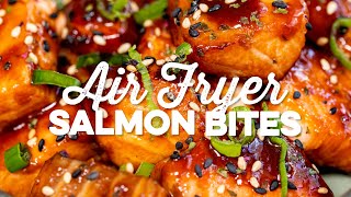 Air Fryer Salmon Bites  Quick amp Easy   Supergolden Bakes [upl. by Flossi]